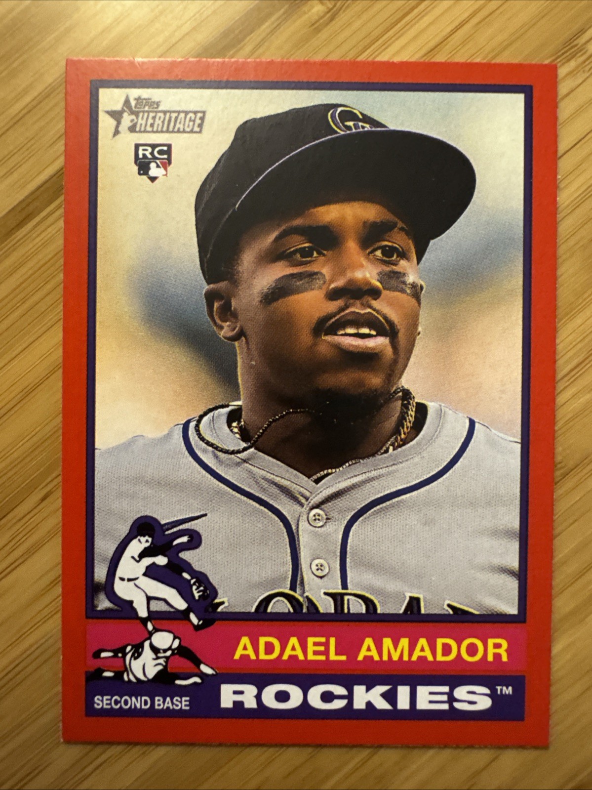 Adael Amador 2025 Topps Heritage - RC Red Border Colorado Rockies #61