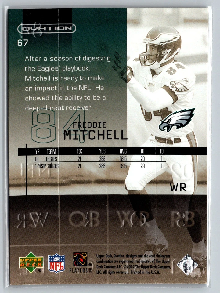2002 Upper Deck Ovation #67 Freddie Mitchell - Image 2 of 2