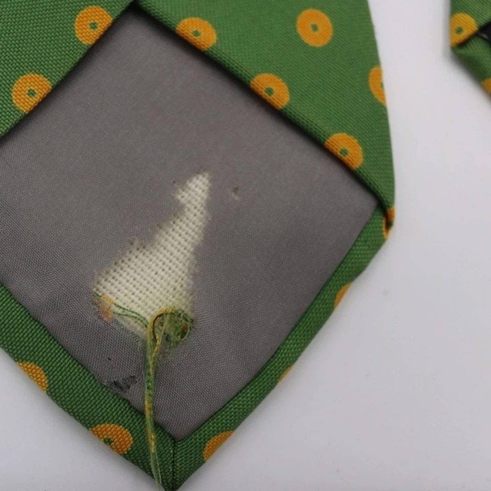 Corbata Rubinacci Vintage Verde Ojo de Buey Punto Seda Italia Estilo Clásico Foto 2 de 4