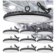 10PCS 150w UFO LED High Bay Light with Plug 5ft Cable 5000K UFO Led High Bay ...