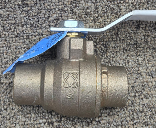 Nibco Lead Free HydraPure Brass Ball Valve 1-1/4" Sweat S-585-80-LF 600 CWP