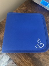 Vintage Zippered Media Storage CD DVD Games 12 Disc Travel Case Blue