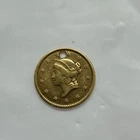 one dollar gold liberty coin 1851 holed
