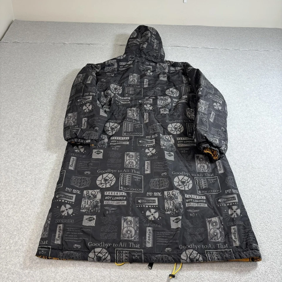 Мальчик London пальто мужской большой черный парка длинный с капюшоном полный молнии изолированный двусторонний - Изображение 2 из 4