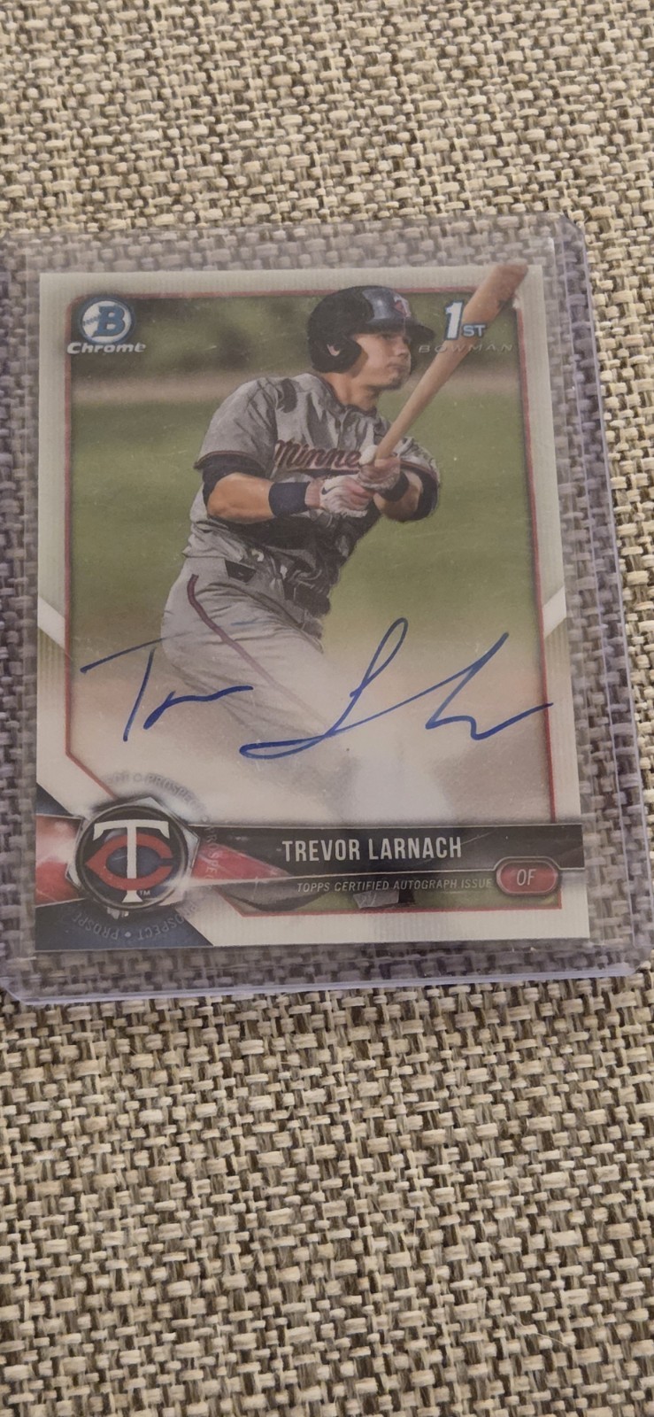 2018 Bowman Draft Trevor Larnach Chrome Pick Auto #CDA-TL Twins