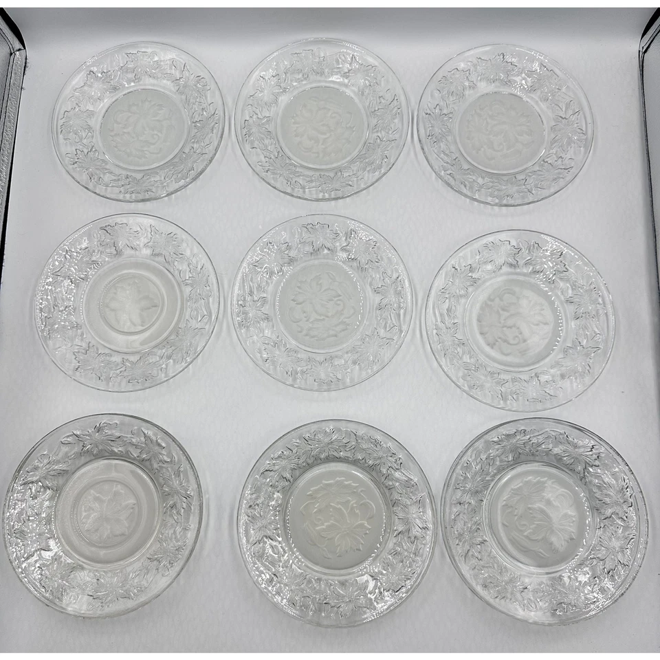 Platos laterales de pan de postre de vidrio transparente y esmerilado Fantasia Princess House 12 piezas  Foto 4 de 4