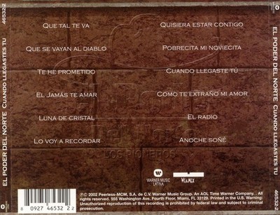 EL PODER DEL NORTE CUANDO LLEGASTE TÚ NEW CD