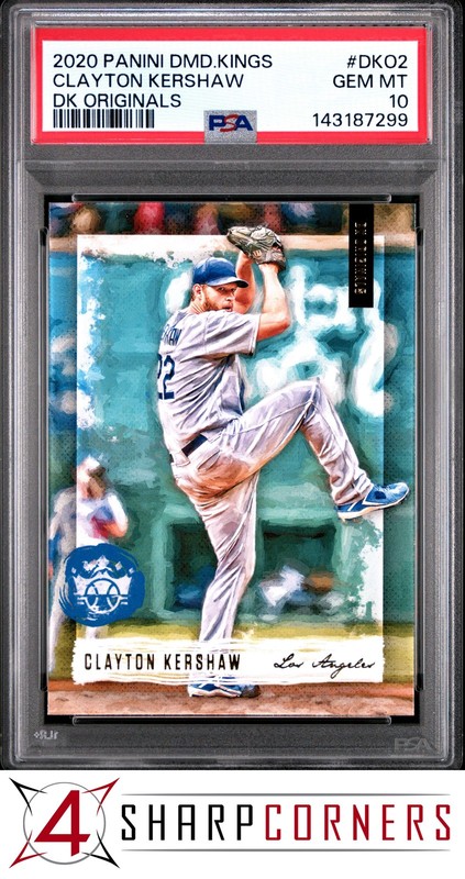 2020 PANINI DIAMOND KINGS DK ORIGINALS #DKO2 CLAYTON KERSHAW POP 2 PSA 10