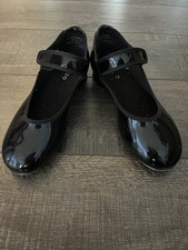 Capezio Black Tap Dance Shoes Unisex Mary Jane Strap Patent Leather