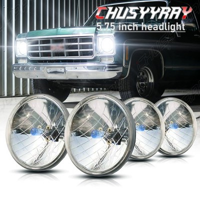 4X 5.75 Inch Round Headlights HI/LO Beam For GMC Pickup C2500 Suburban
