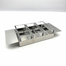 Antipastiera vassoio in acciaio marchio ZANI design ciotole vetro MADE IN ITALY