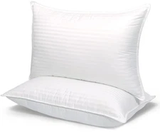 HEYCUZI BED PILLOWS QUEEN SIZE - PACK OF 2 - PURE WHITE