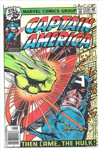 Captain America #230 VF(8.0) 1978 - Incredibile copertina Wilson/Layton Hulk Smash - Foto 1 di 2