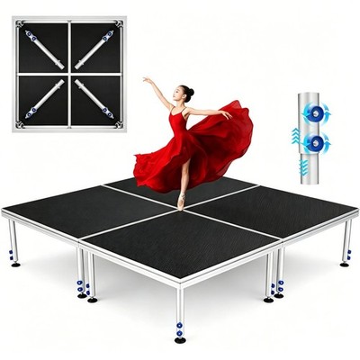 4x4 Portable Stage Platform Folding Heavy Duty Aluminum Performance Deck 1-12x