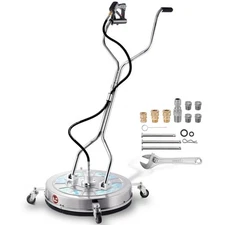 24" Pressure Washer Surface Cleaner Attachment With Dual Handles Stainless Steel