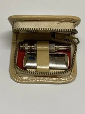 Vintage Gillette Travel Safety Razor Set West Germany Leather Case 1950s