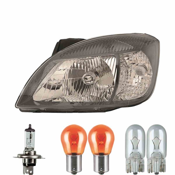 Halogen Scheinwerfer Rechts H4 Schwarz FüR KIA Rio II Stufenheck Inkl. Lampen-image