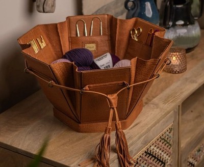 muud Evita XL Leder Aufbewahrungsbox ideal für Stricken und Zubehör NEU OVP