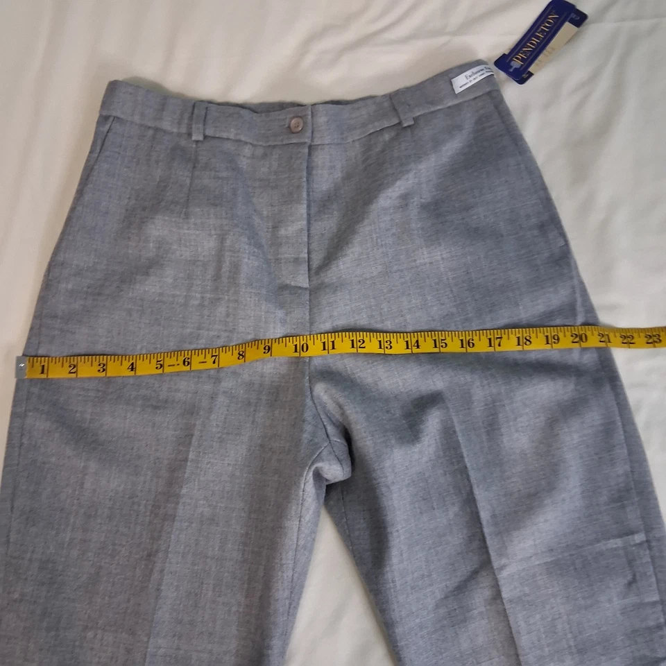Pendleton Mujer Lana Virgen Academia Vestido Pantalones Gris Pierna Ancha Pantalones Talla 8 Foto 4 de 4