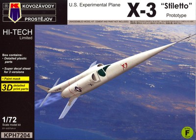 KP Models 1/72 DOUGLAS X-3 STILETTO with 3D Printed Detail Parts