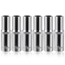 6Pc 10mm Deep Sockets 6Point 3/8 Drive HeavyDuty Chrome Vanadium Steel for Au
