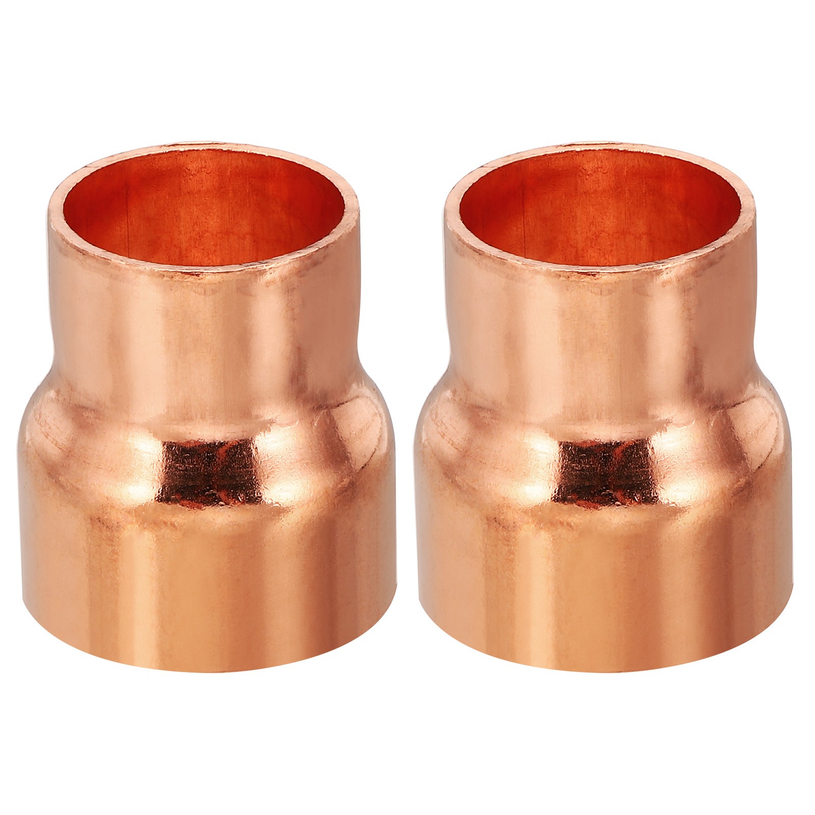 2pcs 1 1/4" to 1" ID Copper Reducer Reducing Coupling Fitting Pipe Tube Adapter