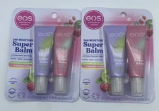 2-2 packs EOS Lip Balm Raspberry Kiwi/Strawberry 24 Hours Sensitive Lip Moisture