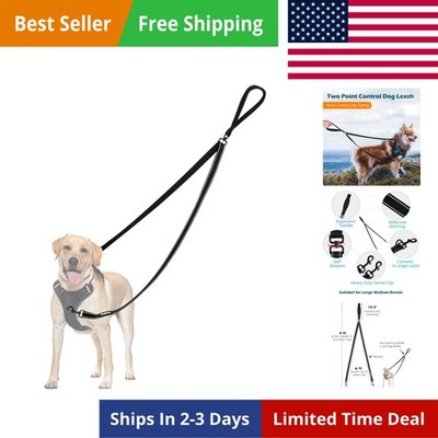 Two Point Control Dog Leash, Works with No Pull Harnesses, No Tangle Training...