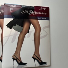 5Pair Hanes Silk Reflections Pantyhose silky sheer Size EF