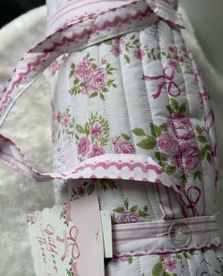Envogue REVERSIBLE Outdoor Throw blanket pink bow swan rose coquette shabby chic