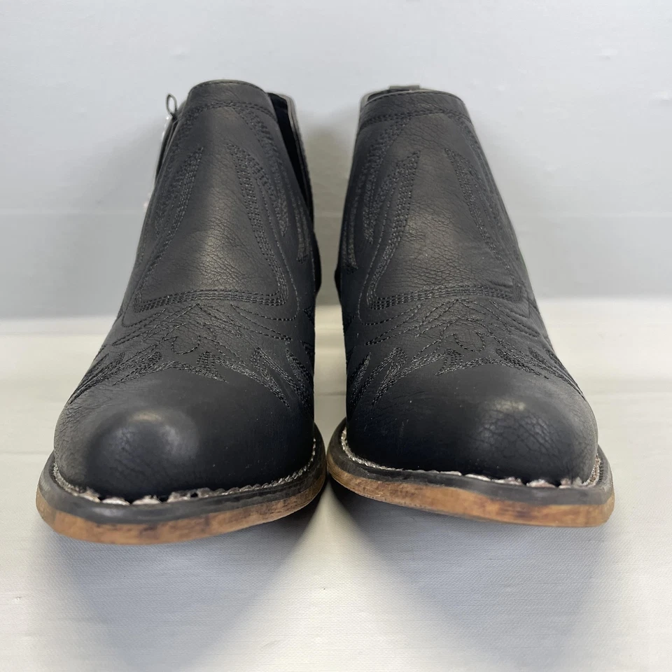 Roper Ava Boots Womens Size 9 Black Western Ankle Snip Toe V Cut Pull On Shoes - Image 3 of 4