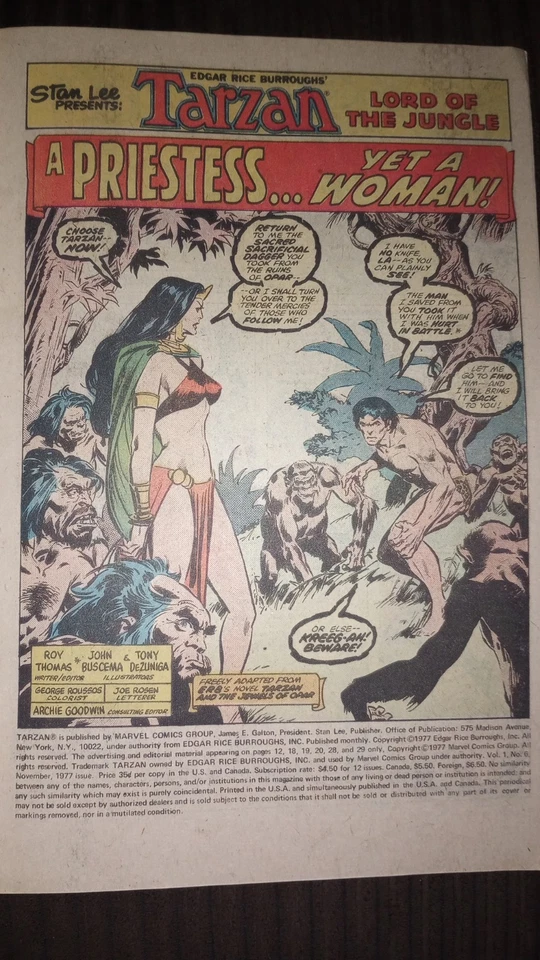 Marvel Comics Tarzan Lord Of The Jungle Lot #5 Oct 1977 And #6 Nov 1977 Vintage  - Image 4 of 4