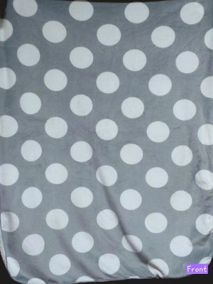 Circo Gray & White Polka Dot Plush Sherpa Baby Blanket {GM0107}