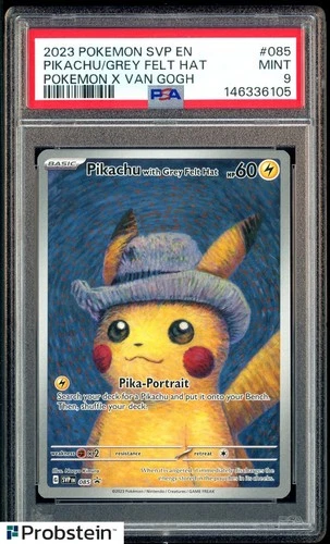 2023 Pokemon SVP EN x Van Gogh #085 Pikachu/Grey Felt Hat PSA 9 MINT