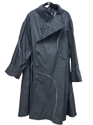 MOYURU New Denim Coat Medium 213487 long 100% cotton Collared MOYURU New Denim Coat Medium 213487 long 100% cotton Collared