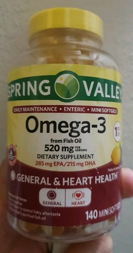 SPRING Valley 520 Mg Omega - 3 Olio di Pesce EPA DHA Cuore Salute 140  Capsule | eBay