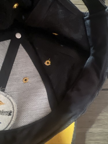 Vintage Pittsburgh Steelers Leather Hat Reebok NFL Cap Rare Sports Memorabilia - Picture 8 of 9