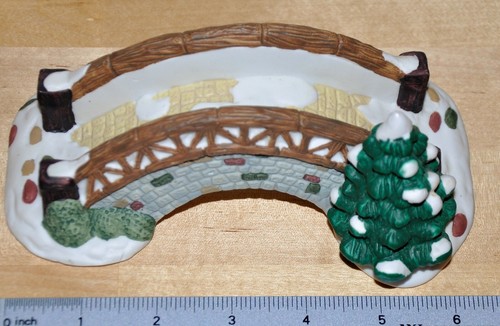 St. Nicholas Square Stone Pedestrian Bridge & Tree with Box, Ceramic - Picture 3 of 8