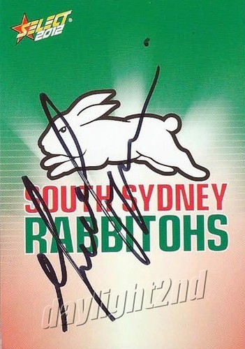 signed 2012 south sydney rabbitohs nrl card michael maguire
