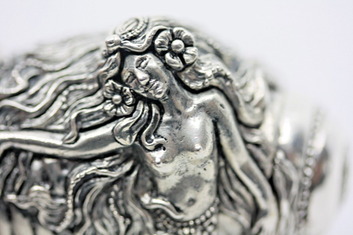 Mermaid Shell Silver Plated Match Safe Vesta Case - Picture 2 of 7