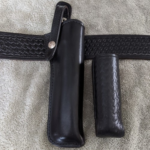 Gun Holster Belt Police Bucheimer Black Leather Sz 40 + Don Hume Holster(mag) - Picture 15 of 20