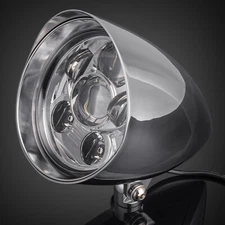 Motorcycle Chrome Visor Bullet Headlight Lamp 5-3/4'' For Harley Bobber Chopper
