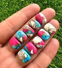 Cotton Candy Copper Turquoise 10x14MM Cushion Cabochon 5Pcs Lot Loose Gemstone