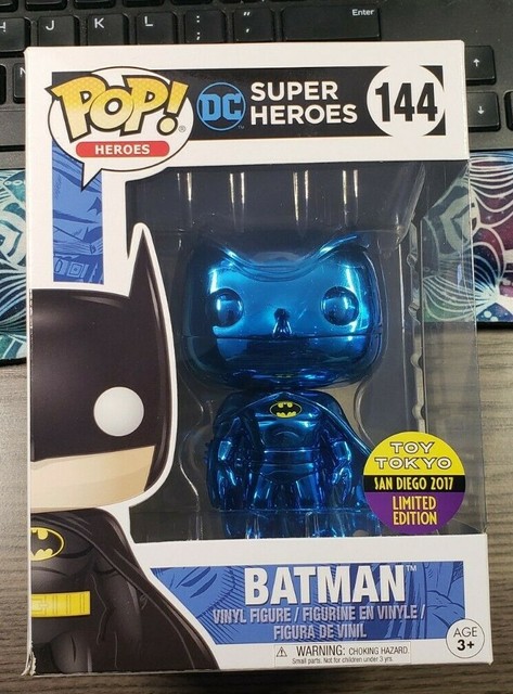 Funko Pop Blue Chrome Batman Toy Tokyo 