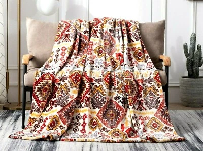 DADA BEDDING COLLECTION DaDa Bedding Southwestern Aztec Geometric Tribal Soft Mink Fleece Throw Blanket