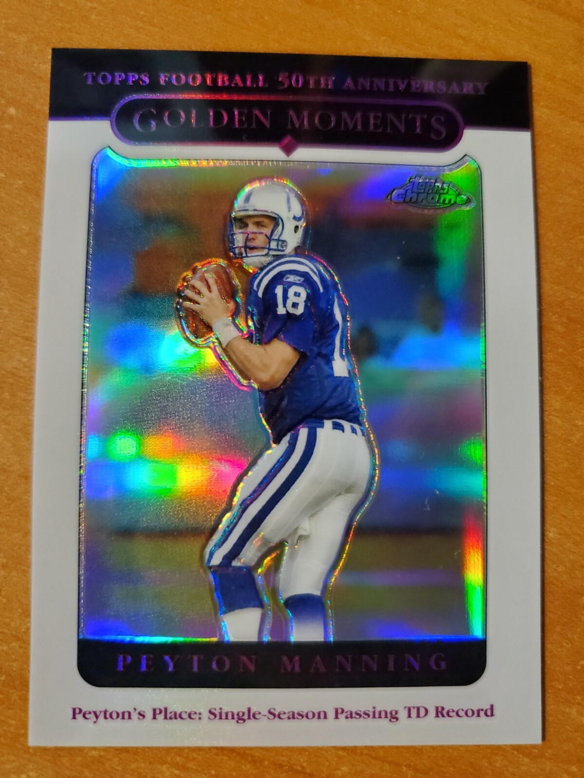 2005 Topps Chrome Golden Moments Refractor Peyton Manning Card #162