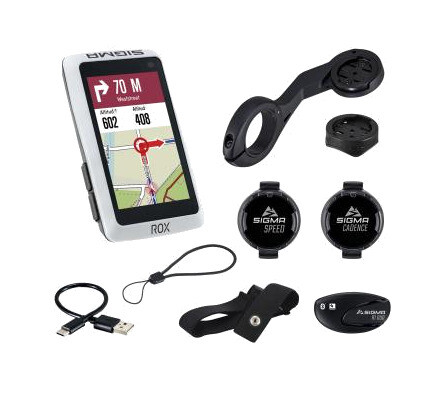 Cuentakilometros bicicleta con set de accesorios completo GPS ROX 12.1 EVO WHITE - Imagen 1 de 4