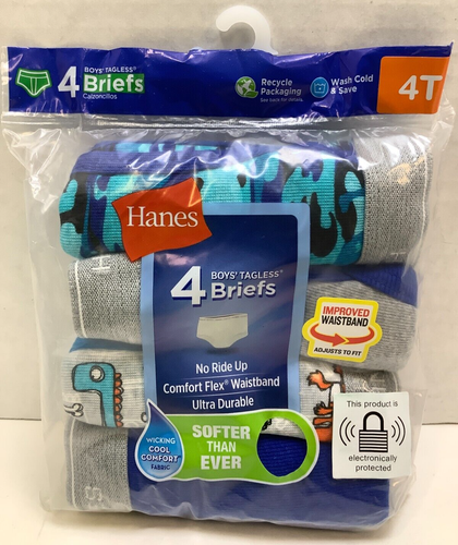 Hanes Boys' Tagless Comfort Flex Waistband Boxer Briefs, Size 4T, 8 Total Pairs - Picture 3 of 4