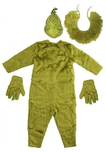 The Grinch Deluxe Men's Jumpsuit w/ Latex Mask - Size Small / Medium - Image 2 of 3