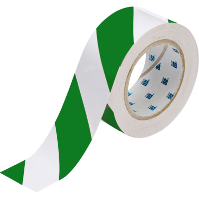 Brady Tape 132436 Toughstripe Floor Marking Tape 2''x 100 FT Green White Stripe